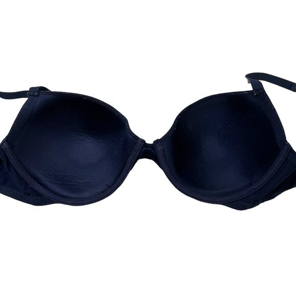 IZOD Underwire Lightly Padded Full Coverage Bra Navy Blue Womens 38D - Picture 4 of 7